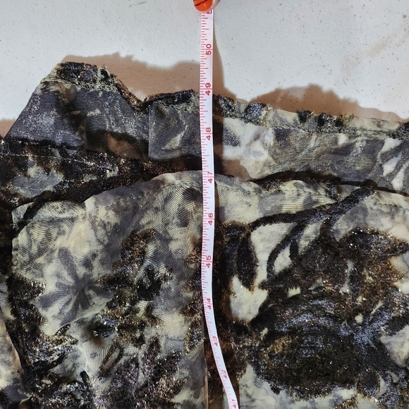 Donna Embossed & Embellished Velvet Sheer Long Sleeve Sz. M Jacket - Picture 8 of 8